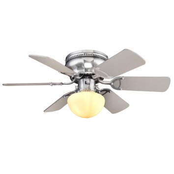 Ventilateur de plafond Globo Ugo Nickel mat, 1 lumière