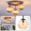 Chehalis Plafonnier, Boule lumineuse Ambre, 3 lumières