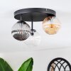 Chehalis Plafonnier, Boule lumineuse Ambre, Clair, Fumé, 3 lumières