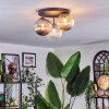 Chehalis Plafonnier, Boule lumineuse Ambre, Clair, Fumé, 3 lumières