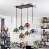 Koyoto Suspension, Boule lumineuse, Suspension Bleu, Or, Vert, Clair, Cuivré, 6 lumières