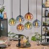 Koyoto Suspension, Boule lumineuse, Suspension Bleu, Vert, Clair, Cuivré, 6 lumières