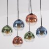 Koyoto Suspension, Boule lumineuse, Suspension Bleu, Vert, Clair, Cuivré, 6 lumières