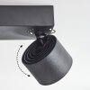 Narel Plafonnier, Spot de plafond LED Noir, 3 lumières