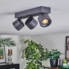 Narel Plafonnier, Spot de plafond LED Noir, 3 lumières