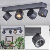 Narel Plafonnier, Spot de plafond LED Noir, 4 lumières