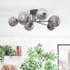 Chehalis Plafonnier, Boule lumineuse 55 cm Fumé, 6 lumières