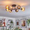 Chehalis Plafonnier, Boule lumineuse 55 cm Ambre, Fumé, 6 lumières