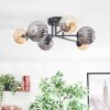 Chehalis Plafonnier, Boule lumineuse 55 cm Ambre, Fumé, 6 lumières