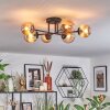 Chehalis Plafonnier, Boule lumineuse 55 cm Ambre, 6 lumières