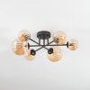 Chehalis Plafonnier, Boule lumineuse 60 cm Ambre, 6 lumières