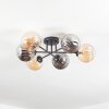 Chehalis Plafonnier, Boule lumineuse 62 cm Ambre, Fumé, 6 lumières