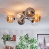 Chehalis Plafonnier, Boule lumineuse 62 cm Ambre, Clair, Fumé, 6 lumières