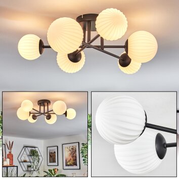 Chehalis Plafonnier, Boule lumineuse 55 cm Blanc, 6 lumières Chehalis Plafonnier, Boule lumineuse 55 cm Blanc, 6 lumières