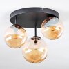 Chehalis Plafonnier, Boule lumineuse 30 cm Ambre, 3 lumières