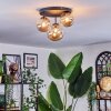 Chehalis Plafonnier, Boule lumineuse 30 cm Ambre, 3 lumières