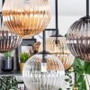 Chehalis Plafonnier, Boule lumineuse Ambre, Clair, Fumé, 5 lumières