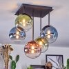 Chehalis Plafonnier, Boule lumineuse Bleu, Vert, Clair, Cuivré, 5 lumières
