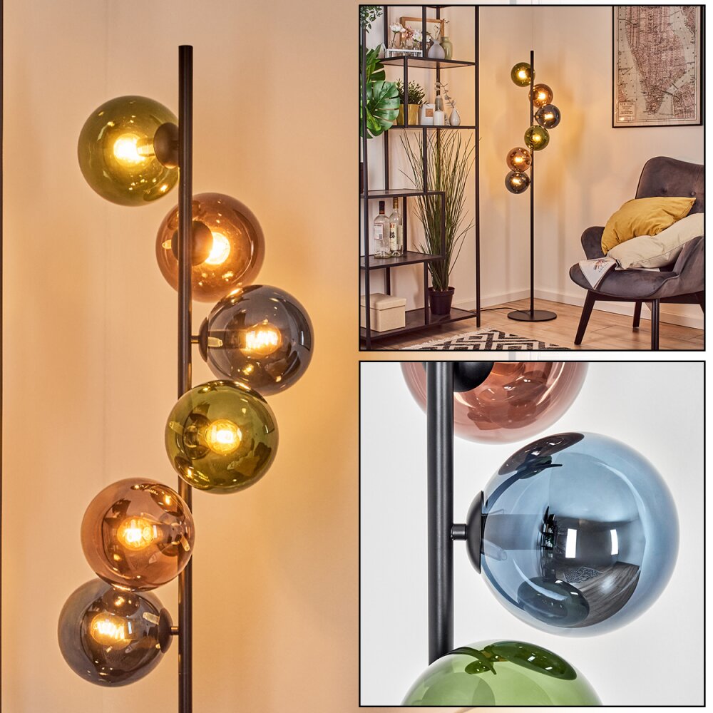 Gastor Boule lumineuse, Lampadaire 34 cm Bleu, Vert, Cuivré, 6 lumières main product photo