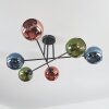 Koyoto Plafonnier, Boule lumineuse 78 cm Bleu, Vert, Cuivré, 6 lumières