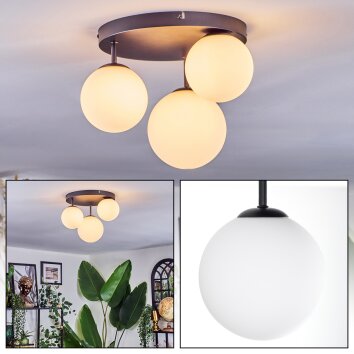 Chehalis Plafonnier, Boule lumineuse 30 cm Blanc, 3 lumières