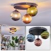 Chehalis Plafonnier, Boule lumineuse 30 cm Bleu, Vert, Cuivré, 3 lumières