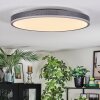 Salmi Plafonnier, Panel LED Gris, Argenté, 1 lumière, Télécommandes