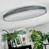 Salmi Plafonnier, Panel LED Gris, Argenté, 1 lumière, Télécommandes