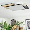 Barullu Plafonnier, Panel LED Couleur bois, Noir, Blanc, 1 lumière