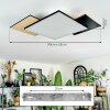 Barullu Plafonnier, Panel LED Couleur bois, Noir, Blanc, 1 lumière