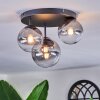 Chehalis Plafonnier, Boule lumineuse 30 cm Clair, Fumé, 3 lumières