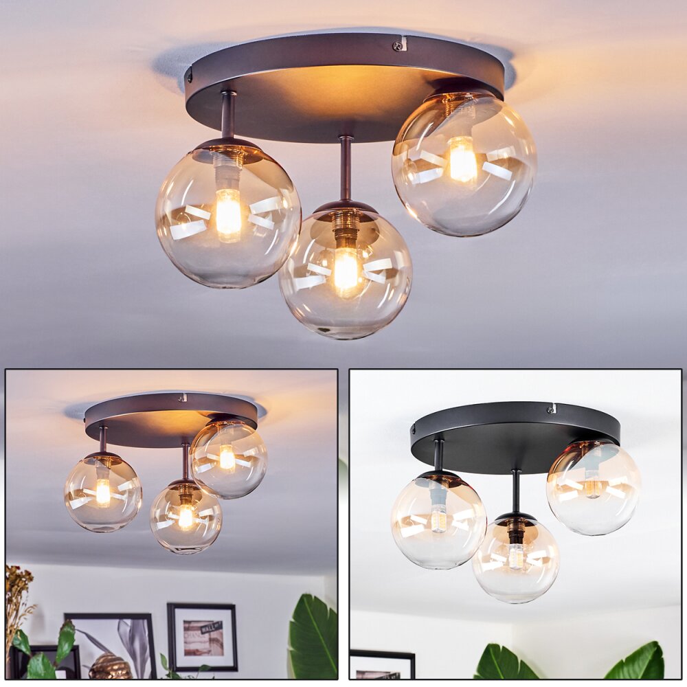 Chehalis Plafonnier, Boule lumineuse 30.5 cm Ambre, Clair, 3 lumières main product photo
