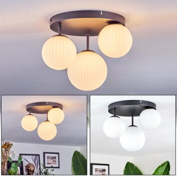 Chehalis Plafonnier, Boule lumineuse 30 cm Blanc, 3 lumières Chehalis Plafonnier, Boule lumineuse 30 cm Blanc, 3 lumières