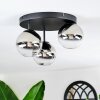 Chehalis Plafonnier, Boule lumineuse 30.5 cm Chrome, Clair, Fumé, 3 lumières