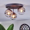 Chehalis Plafonnier, Boule lumineuse 30.5 cm Chrome, Clair, Fumé, 3 lumières