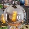 Ripoll Suspension, Boule lumineuse, Suspension Ambre, Bleu, Chrome, Vert, Fumé, 6 lumières