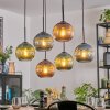Koyoto Suspension, Boule lumineuse, Suspension Bleu, Vert, Cuivré, 6 lumières