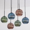 Koyoto Suspension, Boule lumineuse, Suspension Bleu, Vert, Cuivré, 6 lumières