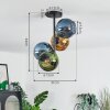 Koyoto Plafonnier, Boule lumineuse 31 cm Bleu, Or, Vert, 4 lumières