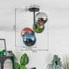 Gastor Plafonnier, Boule lumineuse 32 cm Bleu, Chrome, Vert, Cuivré, Fumé, 4 lumières