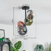 Gastor Plafonnier, Boule lumineuse 32 cm Bleu, Chrome, Vert, Clair, Cuivré, Fumé, 4 lumières