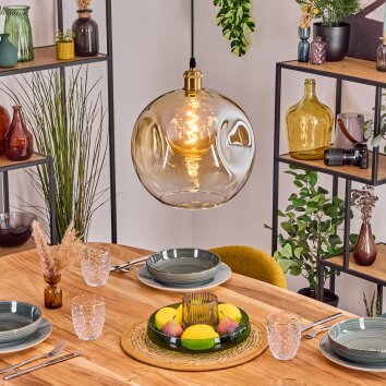 Ripoll Suspension, Boule lumineuse, Suspension Or, 1 lumière