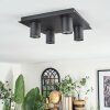 Udena Plafonnier LED Noir, 4 lumières