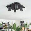 Udena Plafonnier LED Noir, 4 lumières