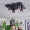 Udena Plafonnier LED Noir, 4 lumières
