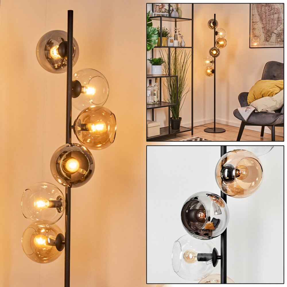 Koyoto Boule lumineuse, Lampadaire 32 cm Ambre, Chrome, Clair, Fumé, 6 lumières main product photo