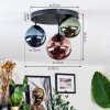 Chehalis Plafonnier, Boule lumineuse 32 cm Bleu, Vert, Cuivré, 3 lumières