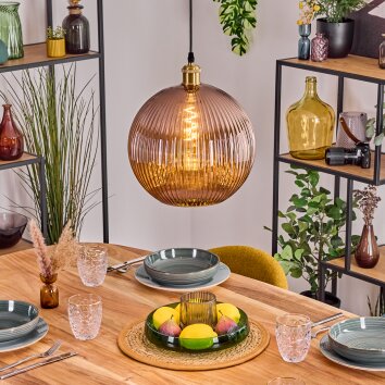 Koyoto Suspension, Boule lumineuse, Suspension Or, 1 lumière