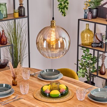 Koyoto Suspension, Boule lumineuse, Suspension Or, 1 lumière