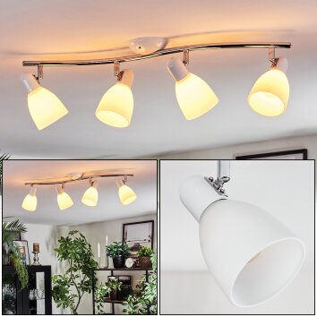 Starkeryd Plafonnier, Spot de plafond Chrome, Blanc, 4 lumières